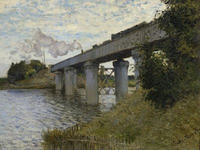 The Railroad Bridge in Argenteuil by Claude Monet